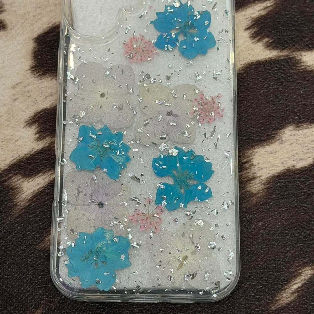 rongki Glitter Cute Real Dried Flower iPhone 16 Plus Case